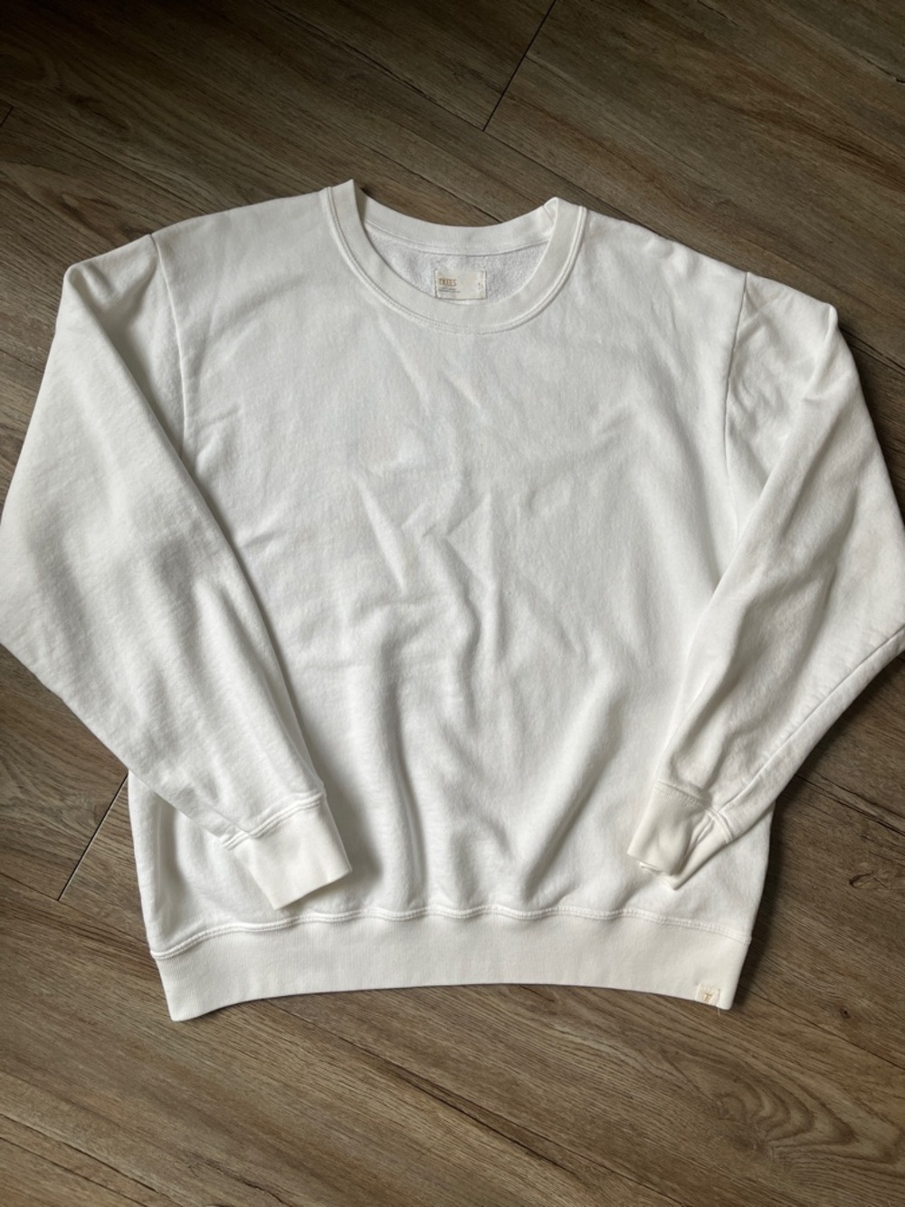TKEES UniSex Made in Canada 100% Cotton Crewneck Sweatshirt in White Hoodie